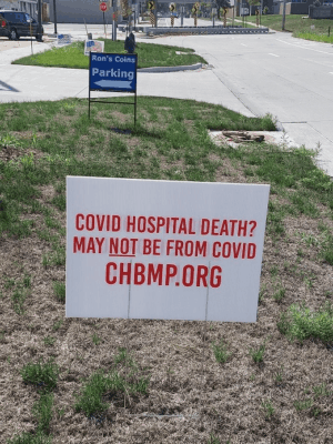 CHBMP yard sign on street corner
